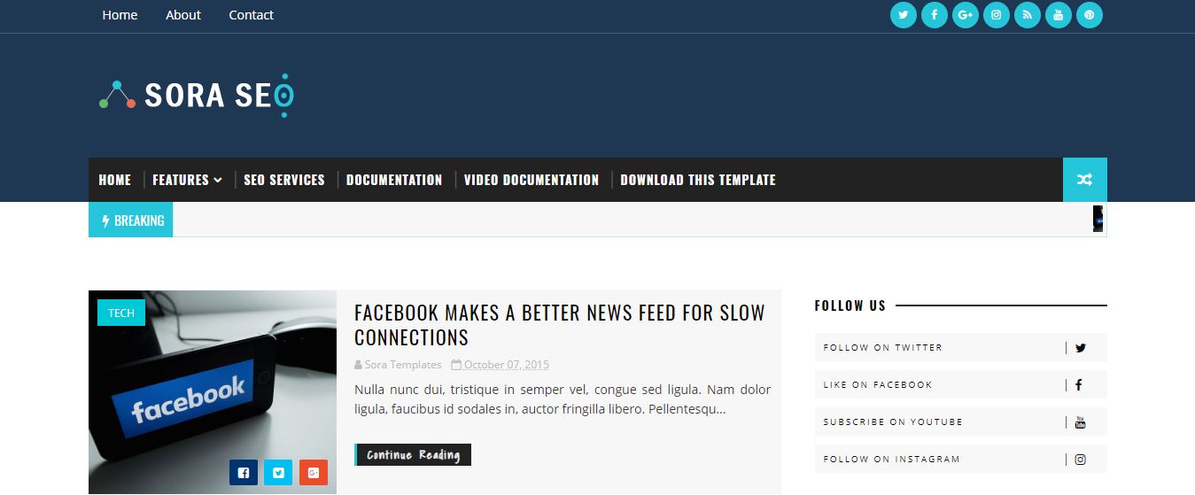 Sora Seo blogger Theme