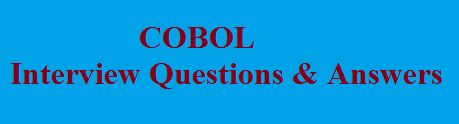 COBOL Interview Questions