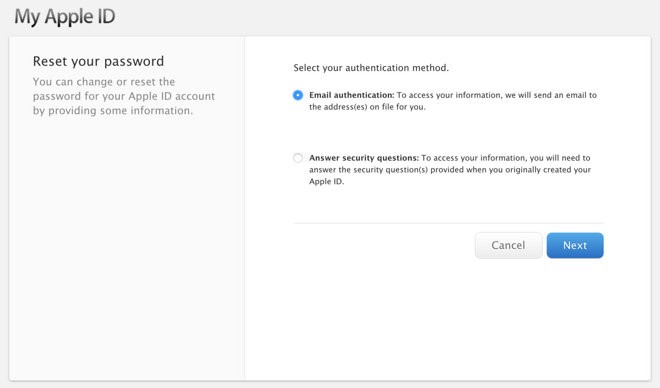How to reset a forgotten Apple ID password