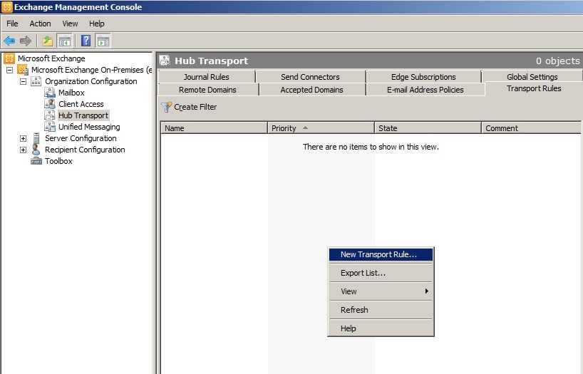 How to add Disclaimer in Exchange Server 2010