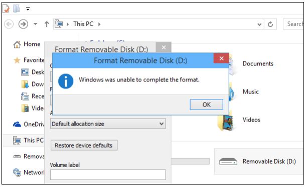 Fix Unable to Complete Format on USB Flash Drive