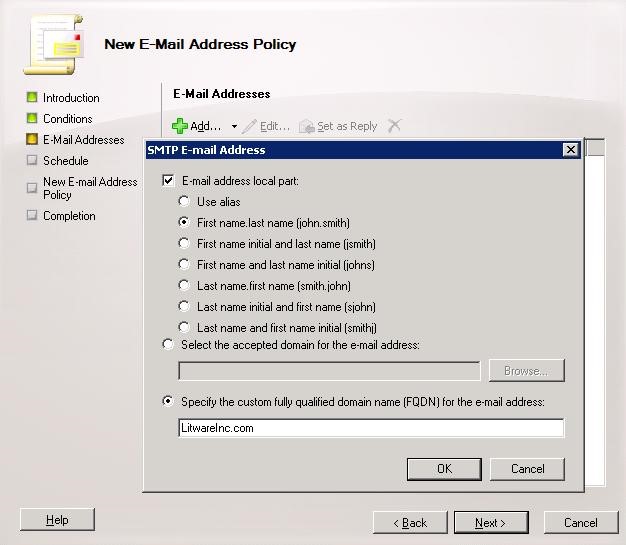 New E-Mail Address Policy