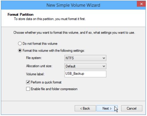 New Simple Volume Wizard
