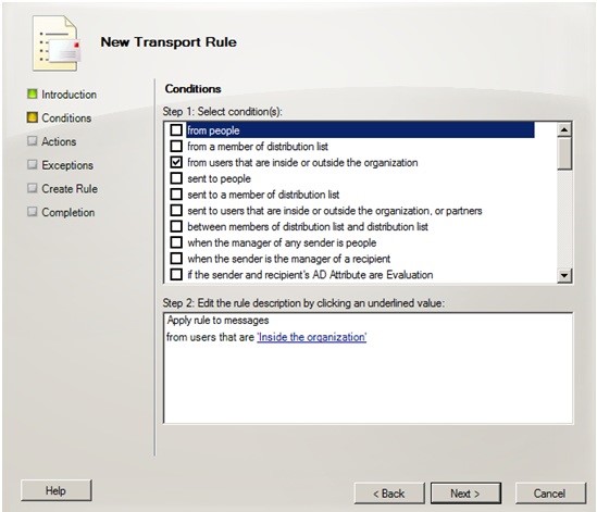 NewTransport Rule