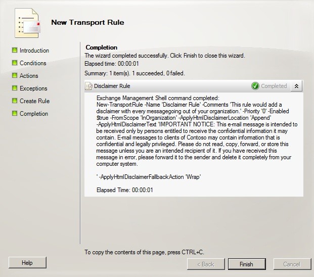 NewTransport Rule