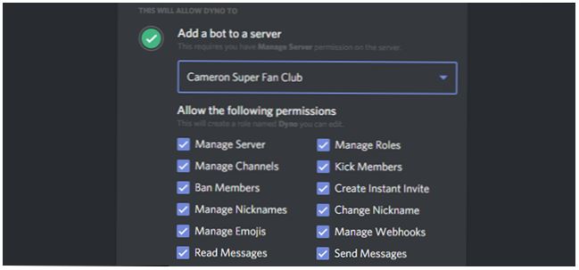 Add a bot to a server
