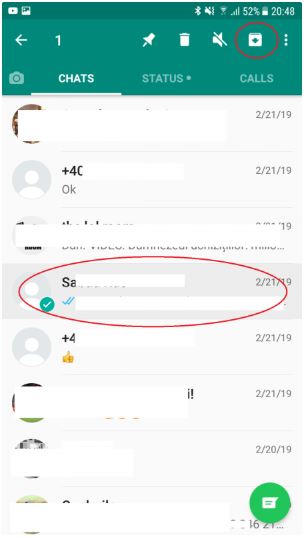 Archive conversations on WhatsApp Messenger