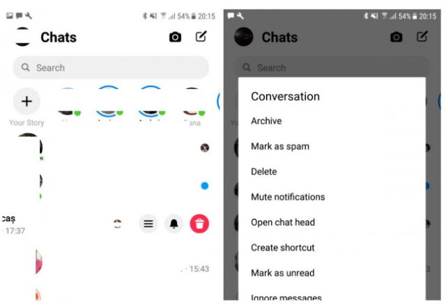 Hide conversations on Facebook Messenger and WhatsApp