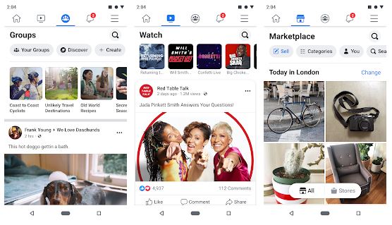 Download the Facebook app and access the social network
