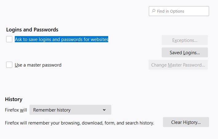 Facebook password memorization in Firefox