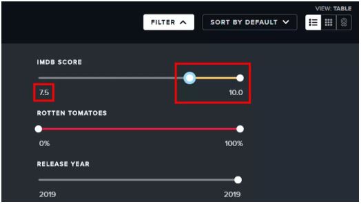 Set a minimum grade according to the site IMDB