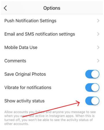 How to hide activity on Instagram