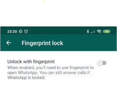 Unlocking WhatsApp with your finger