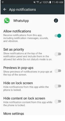 disable WhatsApp Web notification is currently active.