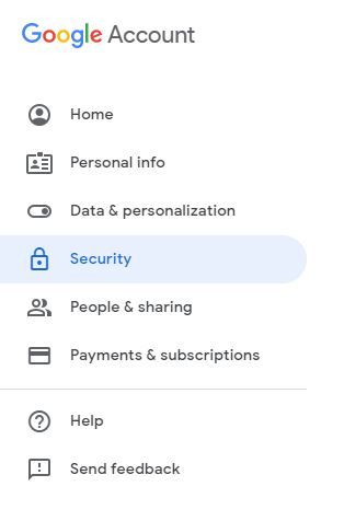 Google account settings