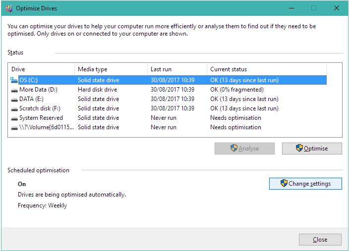 Hard disk defragmentation