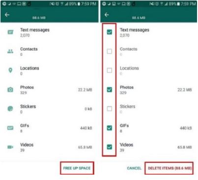 How to delete WhatsApp files using Storage Usage
