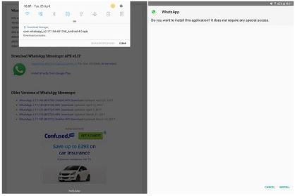 How to install WhatsApp on Android tablet
