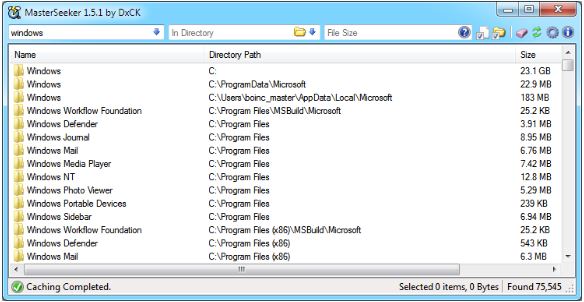 MasterSeeker, a search program for Windows