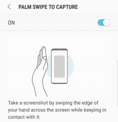 Palm swipe to capture