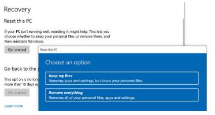 Reset Windows 10