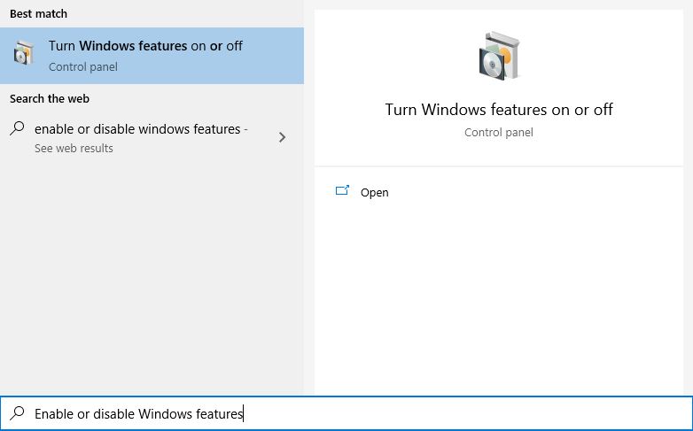 To enable Telnet in Windows 10