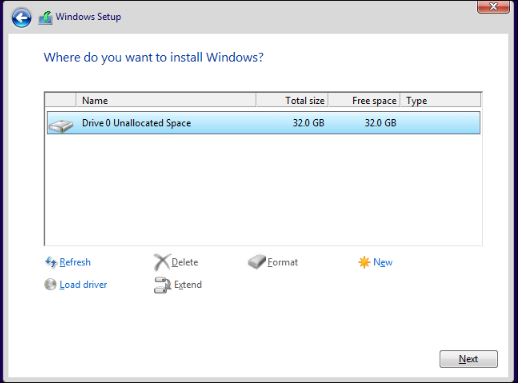 Unallocated Space