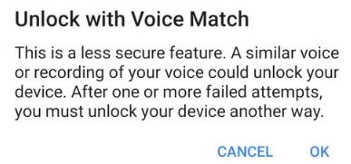 Unlock with Voice Match