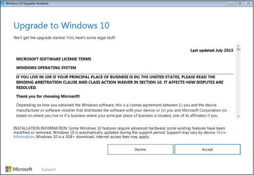 Upgrade to Windows 10 from Windows 7 or 8