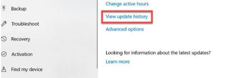View update history