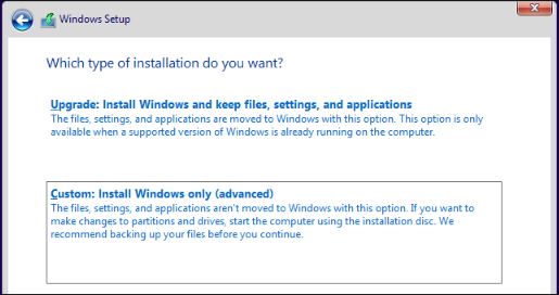 Which type of installation do you want 