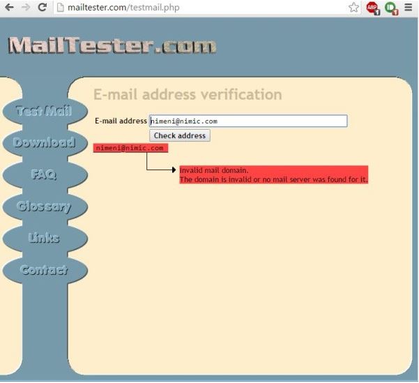 domain is not correct