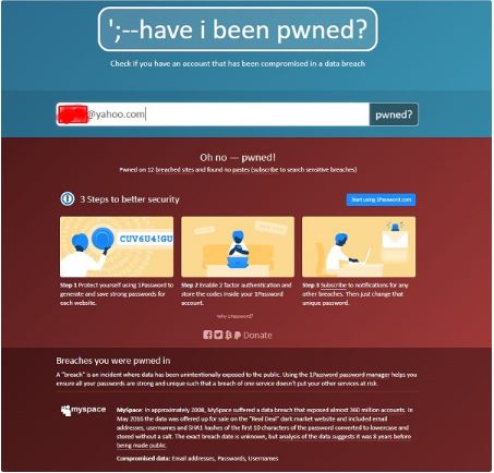 How do you check if your password has been stolen?