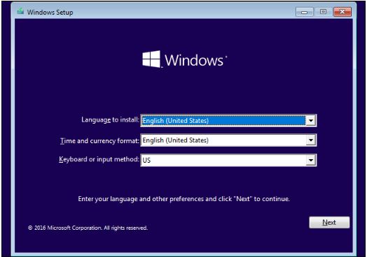 windows set up