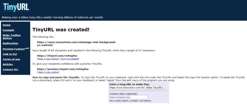 TinyURL URL Shortner