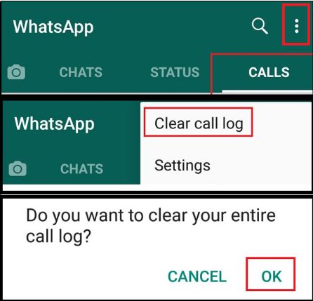 clean up the history of voice calls made