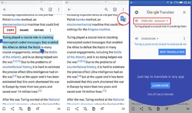 How to use Tap to Translate